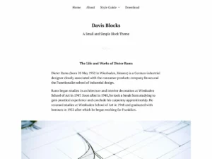 Screenshot des Davis Blocks WordPress Theme, vorbereitet & getestet für Deine neue Theater-Homepage.